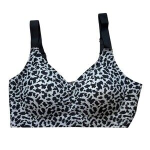 Women’s Leopard Animal Print Bra Size 2XL NIP Black & Gray